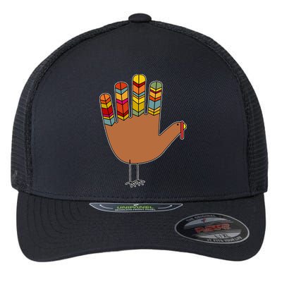 Turkey Hand High Five Flexfit Unipanel Trucker Cap