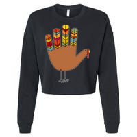 Turkey Hand High Five Cropped Pullover Crew