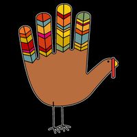 Turkey Hand High Five Cropped Pullover Crew