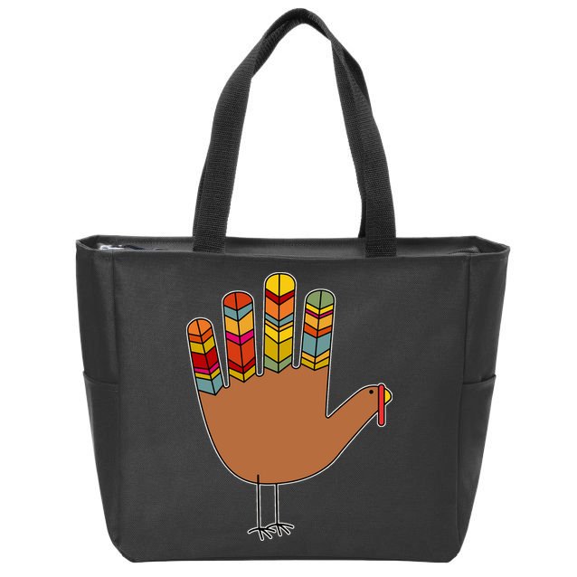 Turkey Hand High Five Zip Tote Bag