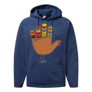 Turkey Hand High Five Performance Fleece Hoodie