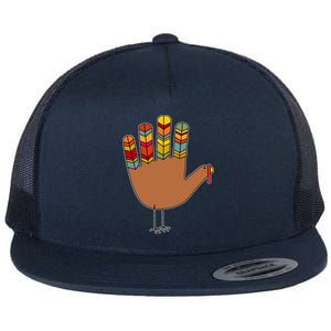 Turkey Hand High Five Flat Bill Trucker Hat