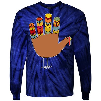 Turkey Hand High Five Tie-Dye Long Sleeve Shirt