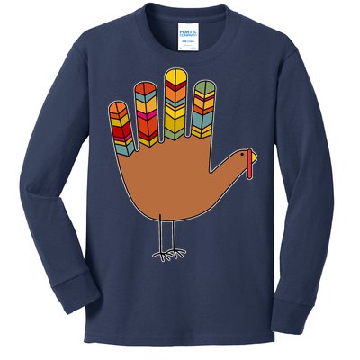 Turkey Hand High Five Kids Long Sleeve Shirt