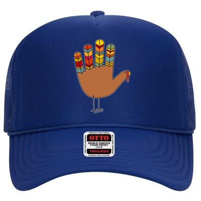 Turkey Hand High Five High Crown Mesh Back Trucker Hat