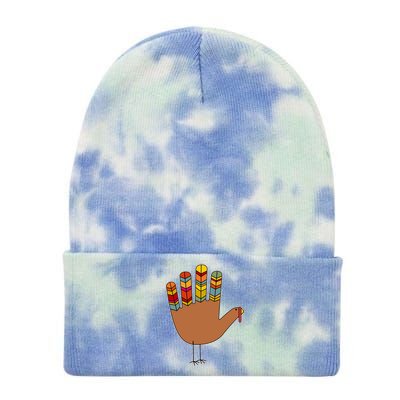 Turkey Hand High Five Tie Dye 12in Knit Beanie