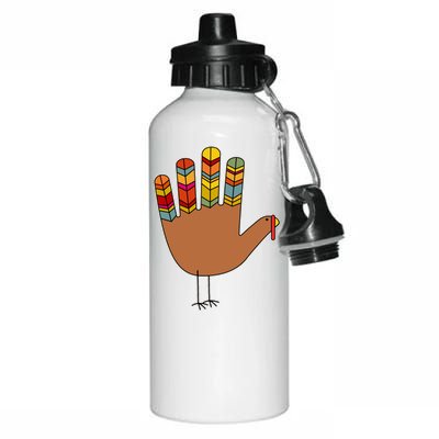 Turkey Hand High Five Aluminum Water Bottle