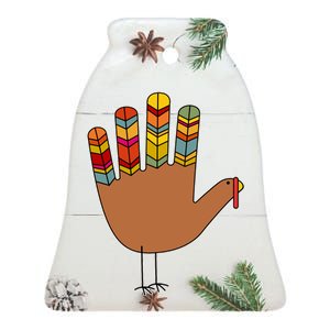 Turkey Hand High Five Ceramic Bell Ornament