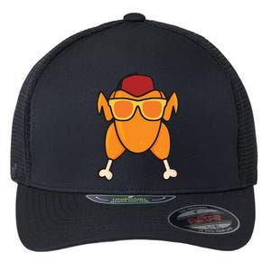 Turkey Head Happy Thanksgiving Day Funny Flexfit Unipanel Trucker Cap