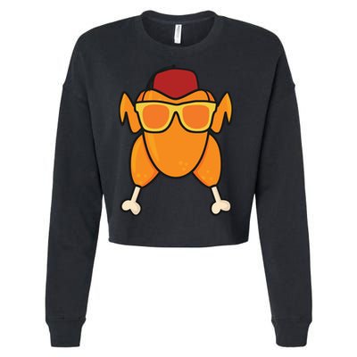 Turkey Head Happy Thanksgiving Day Funny Cropped Pullover Crew