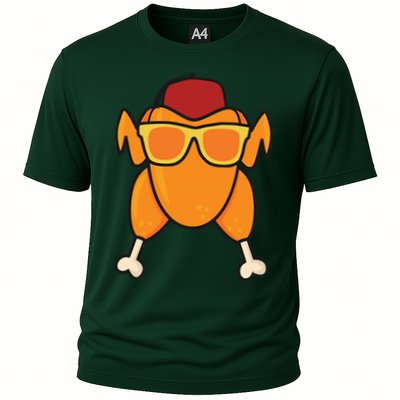 Turkey Head Happy Thanksgiving Day Funny Cooling Performance Crew T-Shirt
