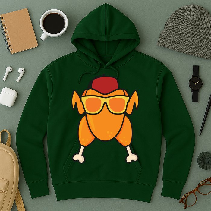 Turkey Head Happy Thanksgiving Day Funny Hoodie