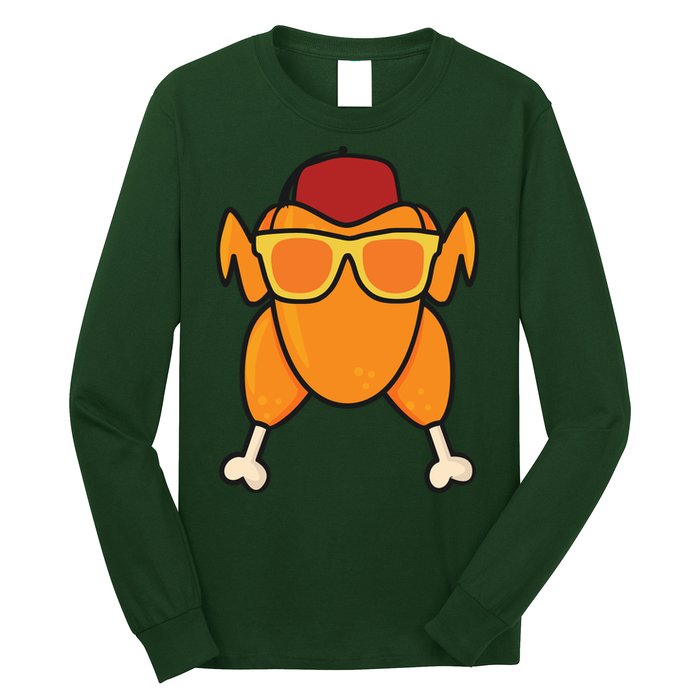 Turkey Head Happy Thanksgiving Day Funny Long Sleeve Shirt