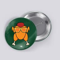 Turkey Head Happy Thanksgiving Day Funny Button