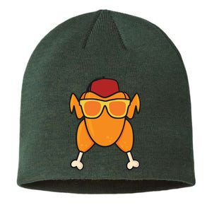 Turkey Head Happy Thanksgiving Day Funny Sustainable Beanie