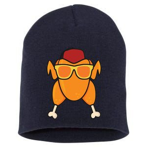 Turkey Head Happy Thanksgiving Day Funny Short Acrylic Beanie