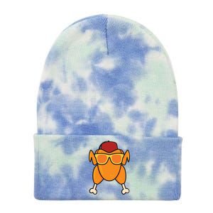 Turkey Head Happy Thanksgiving Day Funny Tie Dye 12in Knit Beanie