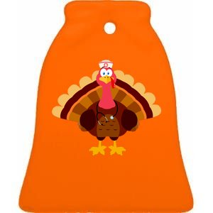 Turkey Nurse Ceramic Bell Ornament