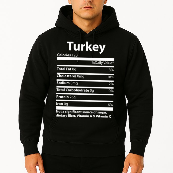 Turkey Nutritional Facts Funny Thanksgiving Hoodie