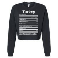 Turkey Nutritional Facts Funny Thanksgiving Cropped Pullover Crew