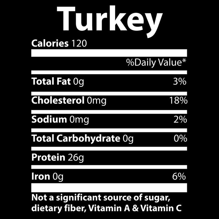 Turkey Nutritional Facts Funny Thanksgiving Cropped Pullover Crew