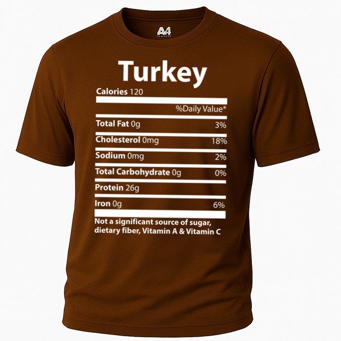 Turkey Nutritional Facts Funny Thanksgiving Cooling Performance Crew T-Shirt