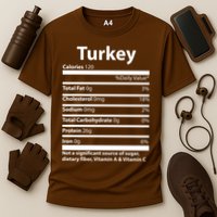 Turkey Nutritional Facts Funny Thanksgiving Cooling Performance Crew T-Shirt