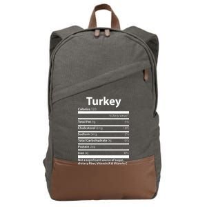 Turkey Nutritional Facts Funny Thanksgiving Cotton Canvas Backpack