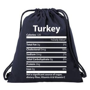 Turkey Nutritional Facts Funny Thanksgiving Drawstring Bag