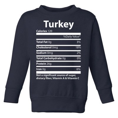 Turkey Nutritional Facts Funny Thanksgiving Toddler Sweatshirt