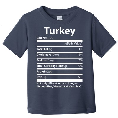 Turkey Nutritional Facts Funny Thanksgiving Toddler T-Shirt