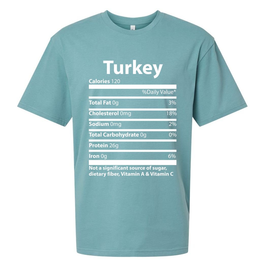 Turkey Nutritional Facts Funny Thanksgiving Sueded Cloud Jersey T-Shirt