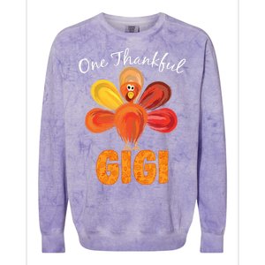 Turkey One Thankful Gigi Colorblast Crewneck Sweatshirt