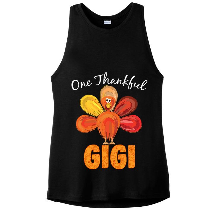Turkey One Thankful Gigi Ladies PosiCharge Tri-Blend Wicking Tank