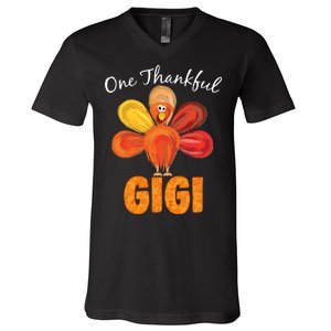 Turkey One Thankful Gigi V-Neck T-Shirt