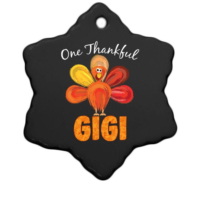 Turkey One Thankful Gigi Ceramic Star Ornament