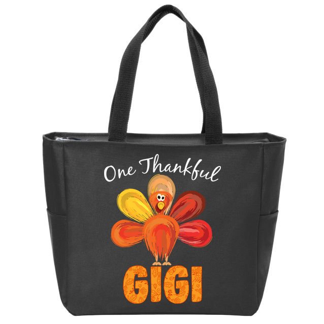 Turkey One Thankful Gigi Zip Tote Bag