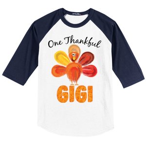 Turkey One Thankful Gigi Baseball Sleeve Shirt