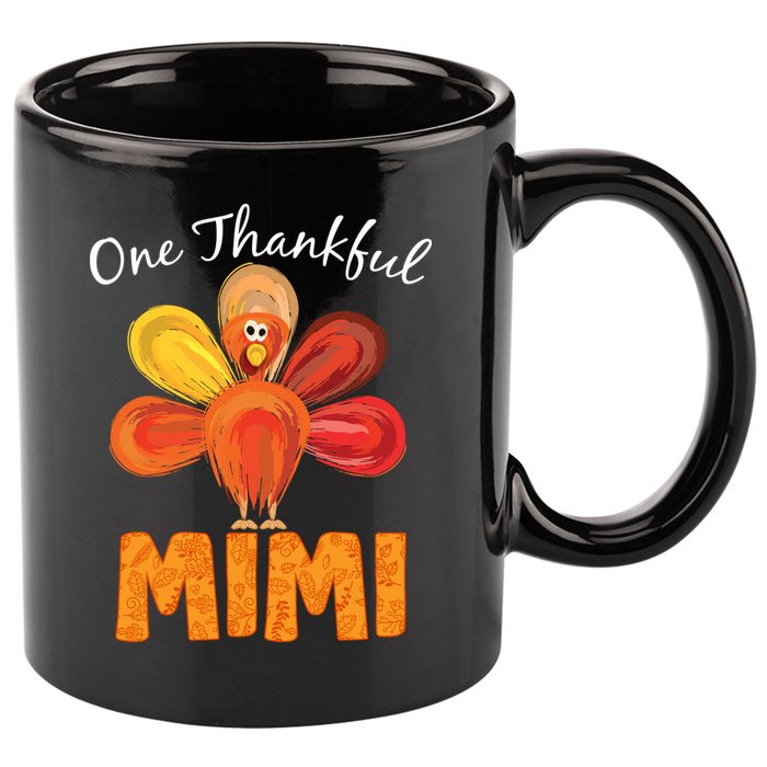 Turkey One Thankful Mimi 11oz C Handle Ceramic Mug