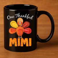 Turkey One Thankful Mimi 11oz C Handle Ceramic Mug
