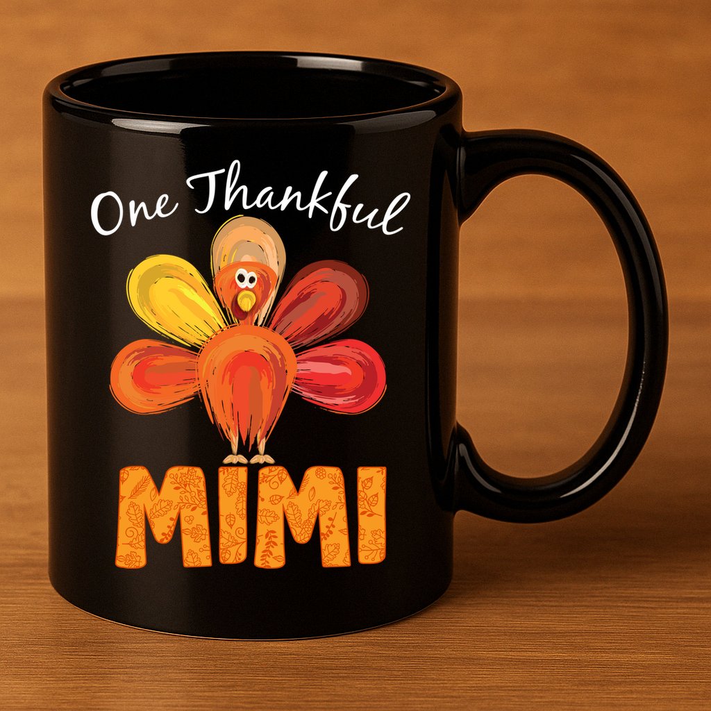 Turkey One Thankful Mimi 11oz C Handle Ceramic Mug