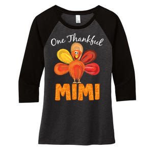 Turkey One Thankful Mimi Women's Tri-Blend 3/4-Sleeve Raglan Shirt