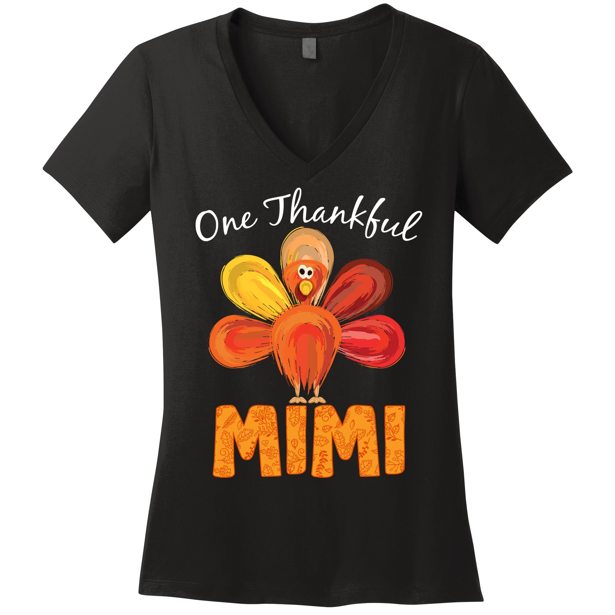 Turkey One Thankful Mimi Women's V-Neck T-Shirt