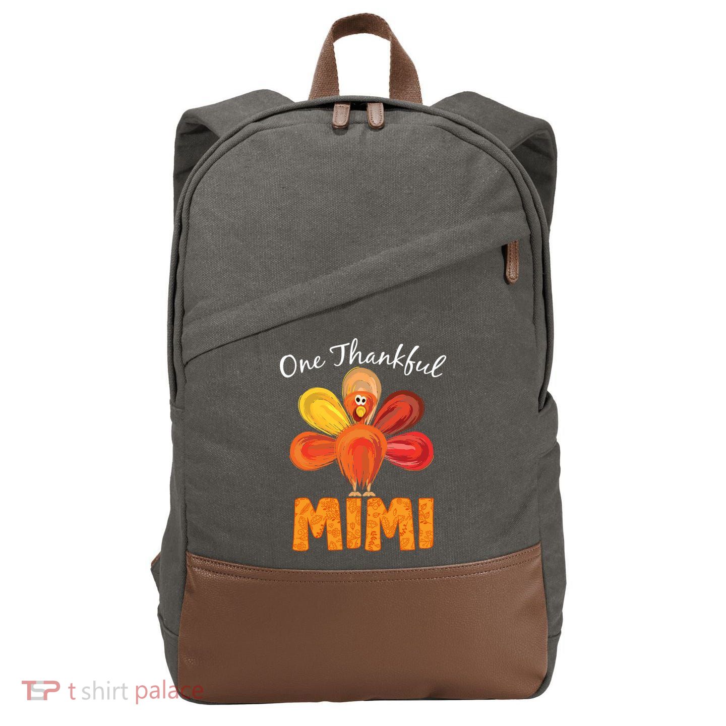 Turkey One Thankful Mimi Cotton Canvas Backpack