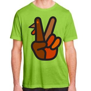 Turkey Peace Sign Hand Adult ChromaSoft Performance T-Shirt