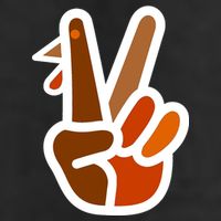 Turkey Peace Sign Hand 7 Panel Mesh Trucker Snapback Hat
