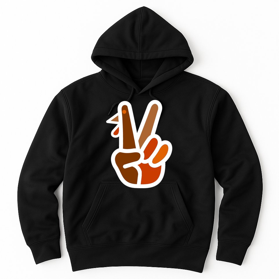 Turkey Peace Sign Hand Hoodie