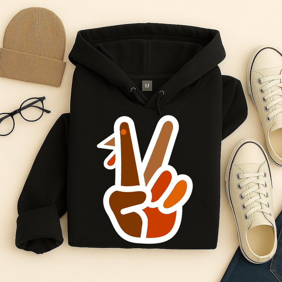 Turkey Peace Sign Hand Hoodie