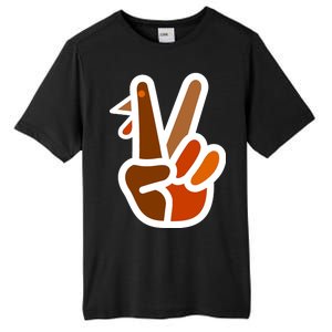 Turkey Peace Sign Hand Tall Fusion ChromaSoft Performance T-Shirt