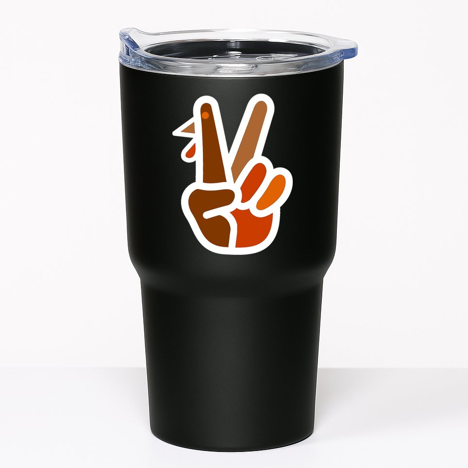 Turkey Peace Sign Hand Tumbler